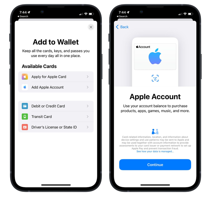 安达苹果手机维修分享iOS 15.5钱包App如何添加 Apple 账户 